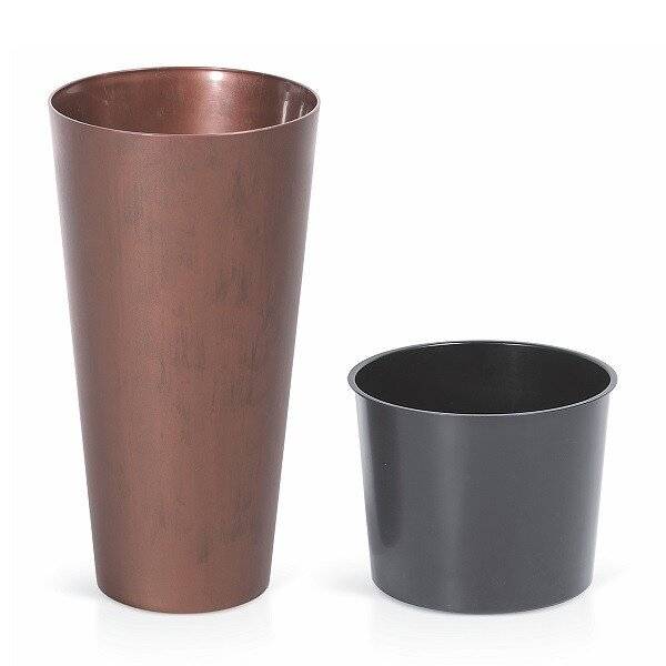 Кашпо для цветов "Prosperplast Tubus Slim Corten", кортен сталь, 64+35л