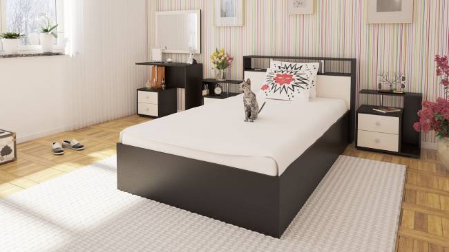 Кровать Камелия 1200 цвет венге/дуб лоредо