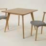 Стол Сканди М 100 натур со стульями Франк натур рогожка серый
