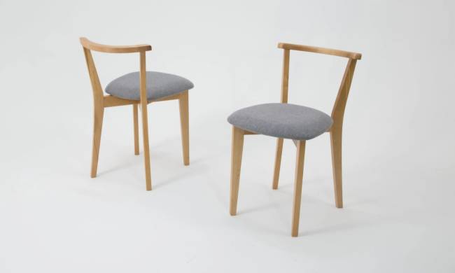 Стол Сканди М 100 натур со стульями Франк натур рогожка серый