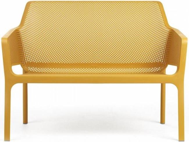 Диван пластиковый Net Bench горчичный 1160х700х860 мм