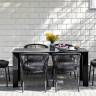 "Венето" обеденная группа на 6 персон со стульями "Милан", каркас темно-серый, роуп темно-серый