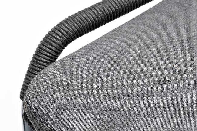 "Венето" обеденная группа на 6 персон со стульями "Милан", каркас темно-серый, роуп темно-серый