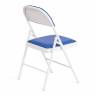 Стул складной Фолдер/Folder (мод.3022G)/1 шт. в упаковке каркас: металл, сиденье/спинка: экокожа, 46.5х47.5х79см, синий/белый синий, белый каркас: металл, сиденье/спинка: экокожа