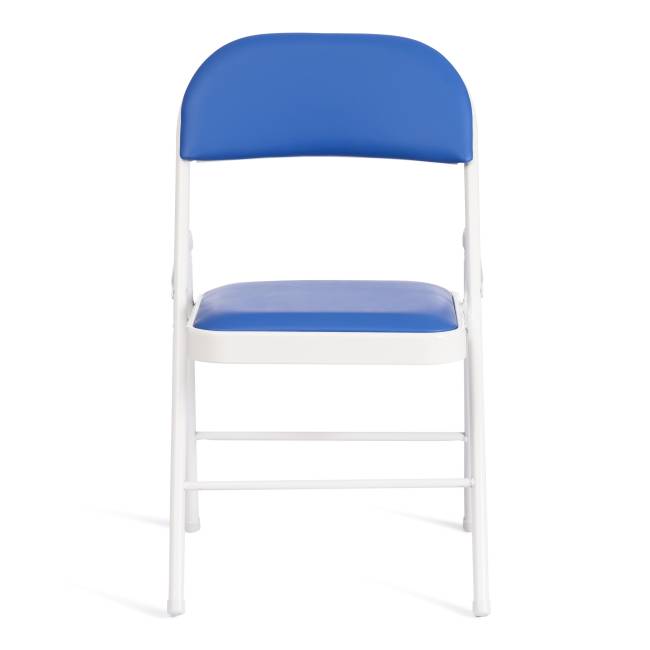 Стул складной Фолдер/Folder (мод.3022G)/1 шт. в упаковке каркас: металл, сиденье/спинка: экокожа, 46.5х47.5х79см, синий/белый синий, белый каркас: металл, сиденье/спинка: экокожа