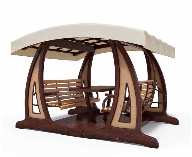 Качели садовые "Валенсия Х2" Премиум (лиственница)