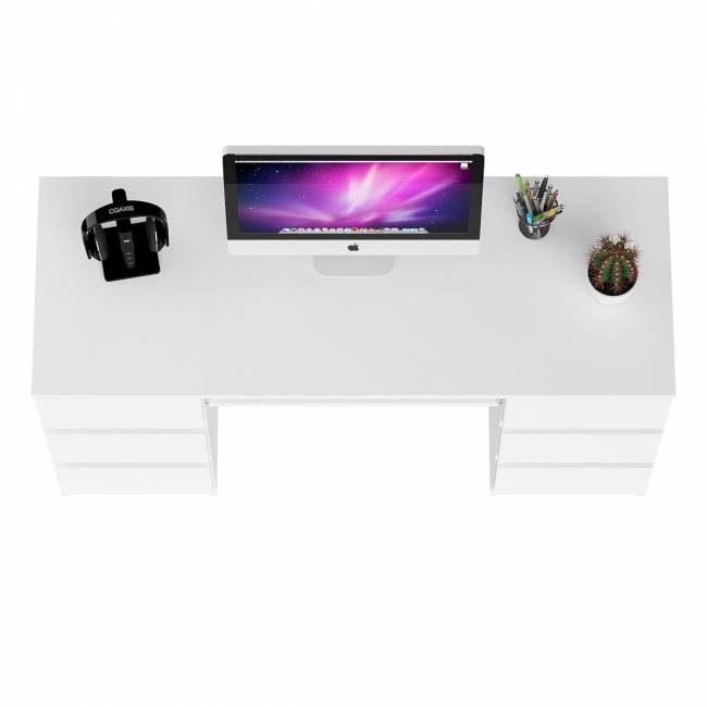Компьютерный стол с двумя тумбами Мори МС-2 цвет белый