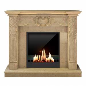 Биокамин в мраморном портале SteelHeat Mushketer M (Стекло + Стемалит)