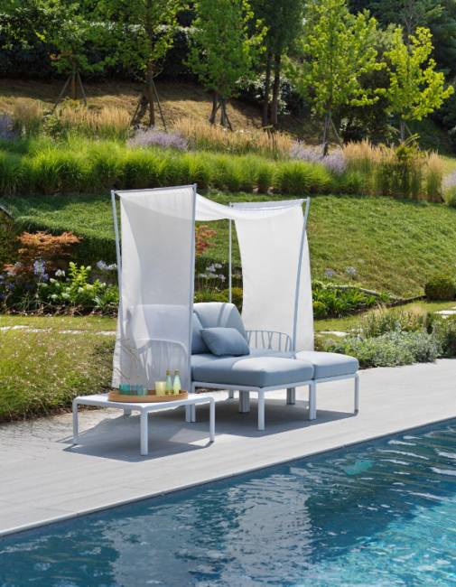 Лаунж-диван двухместный Komodo белый, синий 1490х1480х900 мм