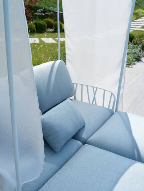 Лаунж-диван двухместный Komodo белый, синий 1490х1480х900 мм