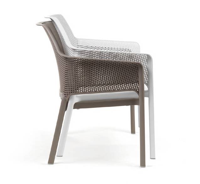 Диван пластиковый Net Bench белый 1160х700х860 мм