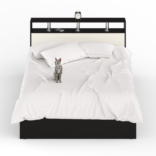 Кровать 1400 Камелия + две тумбы цвет венге/дуб лоредо