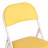Стул складной Фолдер/Folder (мод.3022G)/1 шт. в упаковке каркас: металл, сиденье/спинка: экокожа, 46.5х47.5х79см, желтый/белый желтый, белый каркас: металл, сиденье/спинка: экокожа