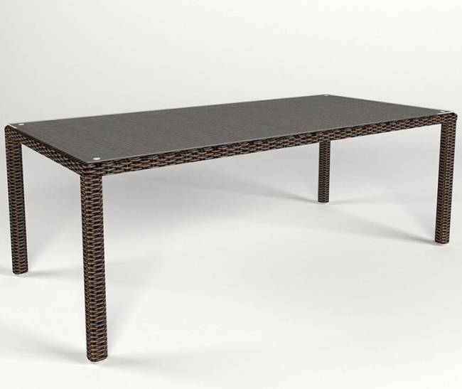 Cтол обеденный "Малага" 160см, из искусственного ротанга, коричневый, черный