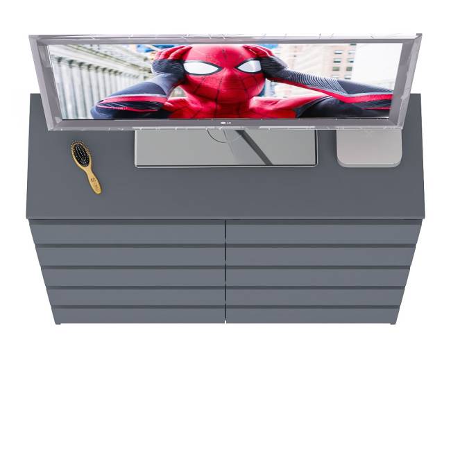 Комод высокий на десять выдвижных ящиков Мори МК1200.10 цвет графит Комод высокий на десять выдвижных ящиков Мори МК1200.10 цвет графит