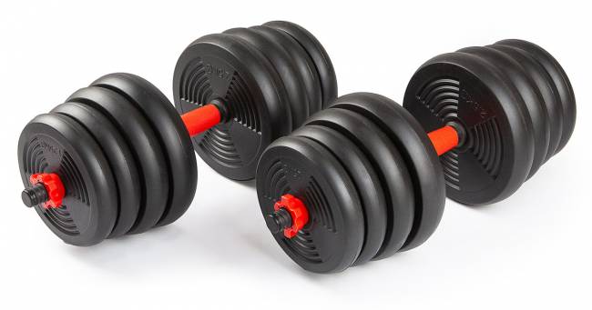 Набор гантелей со штангой и гирями 6 в 1 AMETIST 30 кг Набор гантелей со штангой и гирями 6 в 1 AMETIST 30 кг