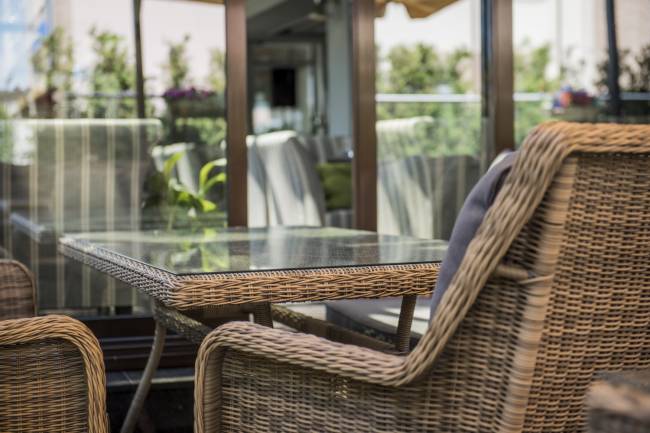 "Гляссе" лаунж-зона из искусственного ротанга, цвет соломенный