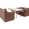"Мокко" обеденная группа плетеная из ротанга, цвет коричневый