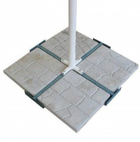 Зонт уличный 2,5х2,5 м стальной каркас, с подставкой, стойка 50 мм