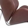 Кресло дизайнерское DOBRIN EMILY, коричневый винил YP5, хромированная сталь