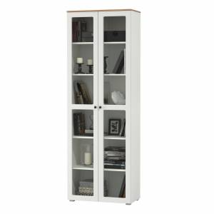 Шкаф-витрина 2-х дверный Остин 16.394.02 цвет белый шагрень/дуб крафт золотой