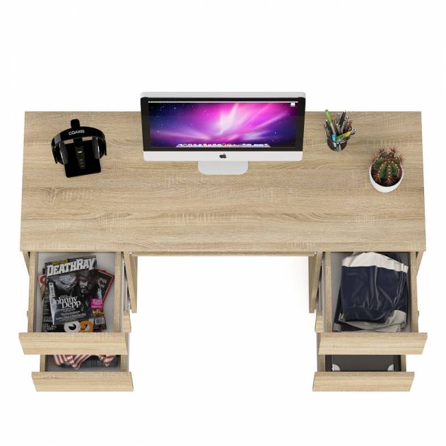 Компьютерный стол с двумя тумбами Мори МС-2 цвет дуб сонома