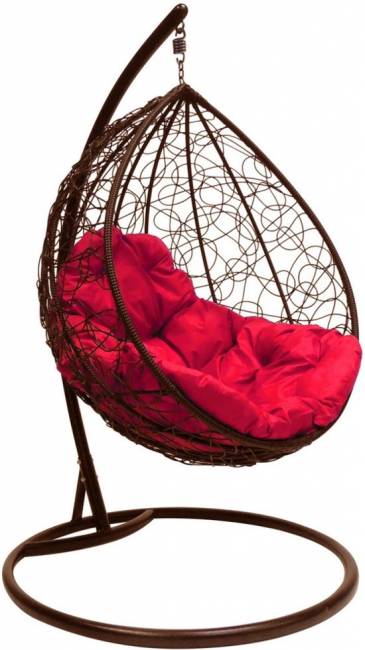 Подвесное кресло кокон «капля ротанг» коричневый