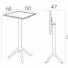 Стол пластиковый барный складной Sky Folding Bar Table 60 бежевый 600х600х1080 мм