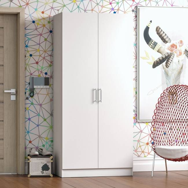 Шкаф 2-х створчатый белый Стандарт цвет белый