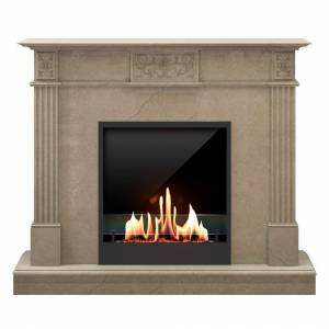 Биокамин в мраморном портале SteelHeat Lada M (Стекло + Стемалит)