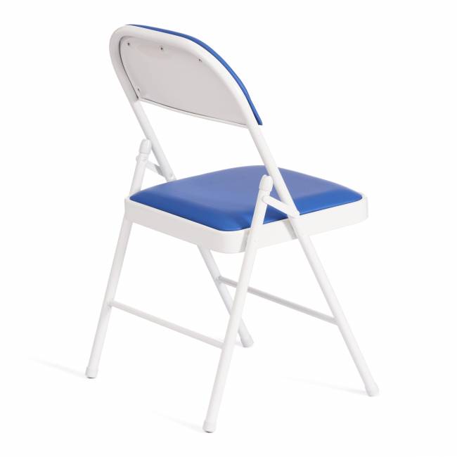 Стул складной Фолдер/Folder (мод.3022G) каркас: металл, сиденье/спинка: экокожа, 46.5х47.5х79см, синий/белый  (Комплект из 6 шт.) синий, белый каркас: металл, сиденье/спинка: экокожа