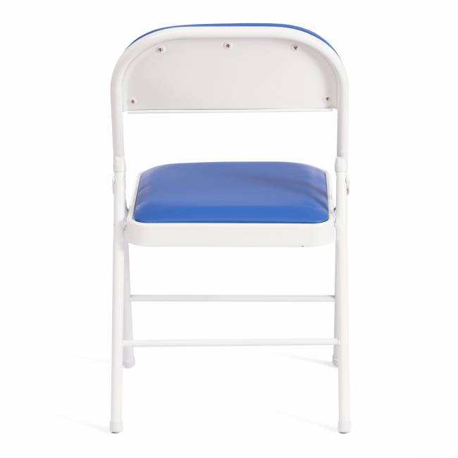 Стул складной Фолдер/Folder (мод.3022G) каркас: металл, сиденье/спинка: экокожа, 46.5х47.5х79см, синий/белый  (Комплект из 6 шт.) синий, белый каркас: металл, сиденье/спинка: экокожа
