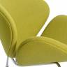 Кресло дизайнерское DOBRIN EMILY, светло-зеленая ткань AF3, хромированная сталь