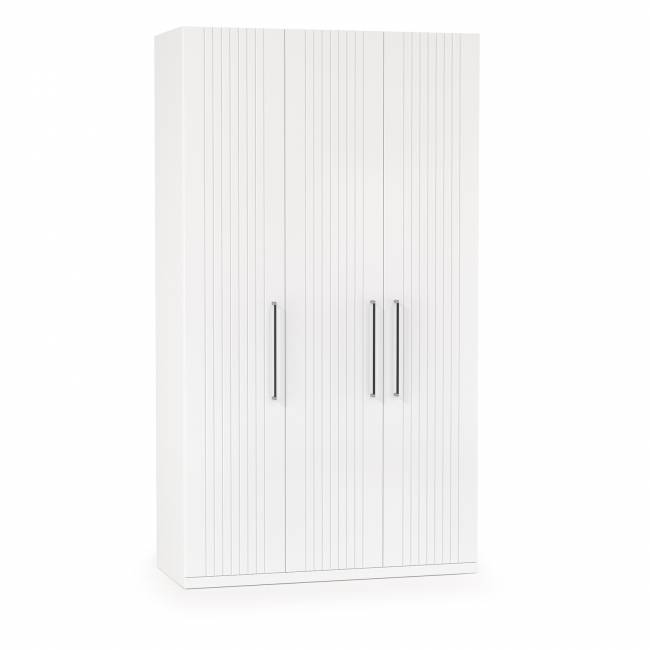 Шкаф комбинированный 3-х дверный Валенсия 13.12 цвет белый шагрень есть зеркало внутри