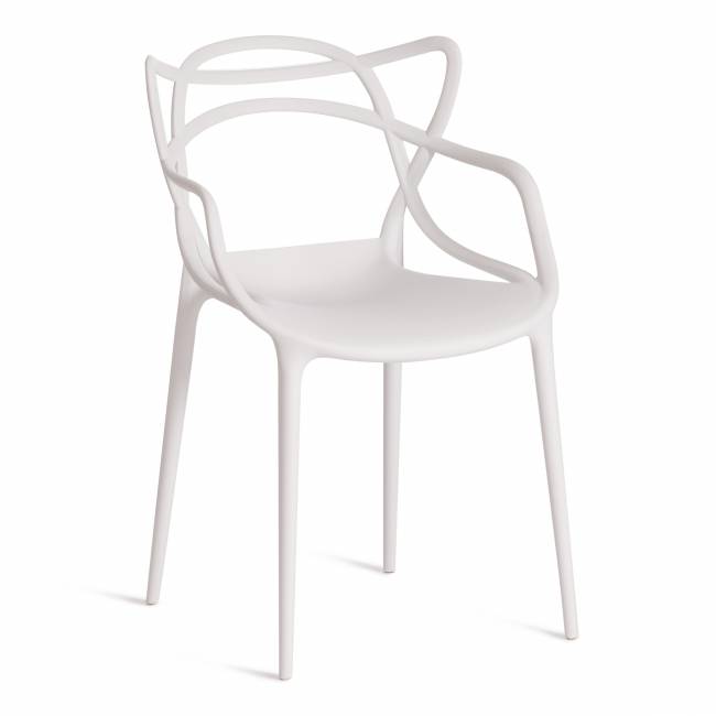 Стул Кет Чаир/Cat Chair (мод.028) пластик, 53х59х82,5см, белый  (Комплект из 2 шт.) белый пластик