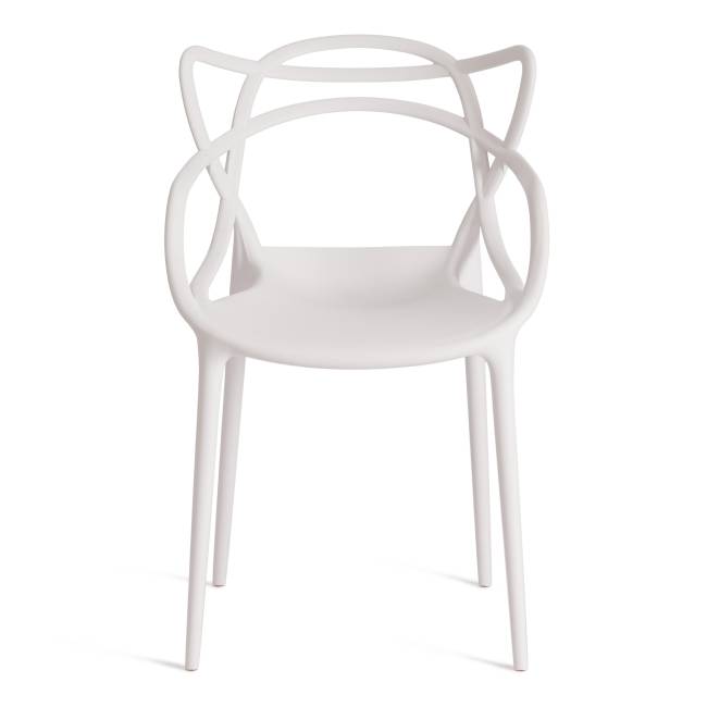 Стул Кет Чаир/Cat Chair (мод.028) пластик, 53х59х82,5см, белый  (Комплект из 2 шт.) белый пластик