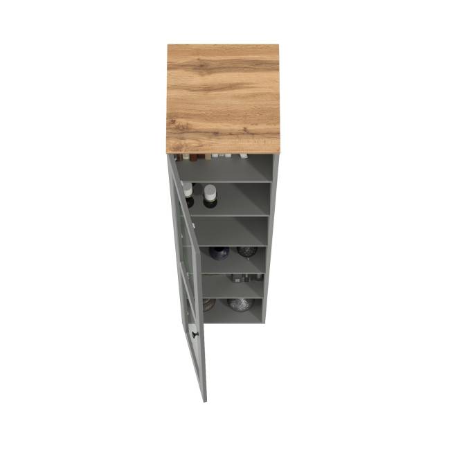 Пенал-витрина в гостиную Остин 16.394.03 цвет серый графит/дуб крафт золотой Пенал-витрина в гостиную Остин 16.394.03 цвет серый графит/дуб крафт золотой