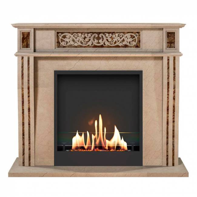 Биокамин в мраморном портале SteelHeat Capella M (Стекло)