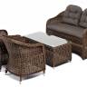"Равенна" лаунж-зона из искусственного ротанга, цвет коричневый