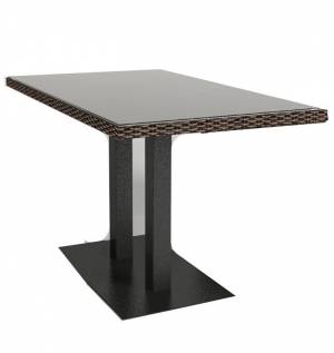 Стол на двух опорах "Малага", из искусственного ротанга, коричневый, черный Стол на двух опорах "Малага", из искусственного ротанга, коричневый, черный