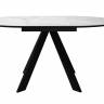 Стол DikLine SKC90 d900 Керамика Белый мрамор/подстолье черное/опоры черные