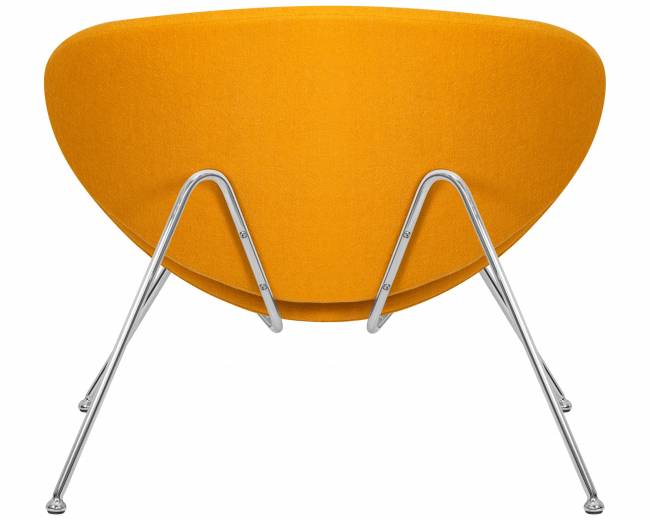 Кресло дизайнерское DOBRIN EMILY, желтая ткань AF13, хромированная сталь