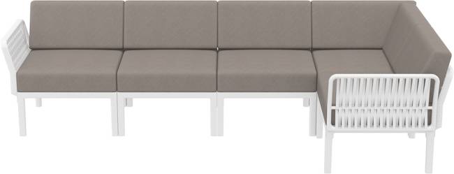 Комплект пластиковой мебели Portofino Lounge Corner белый, светло-коричневый Комплект пластиковой мебели Portofino Lounge Corner белый, светло-коричневый