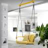 Качели плетеные Lisa Swing желтый, серебристый 730х650х1750 мм