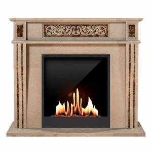 Биокамин в мраморном портале SteelHeat Capella M (Стемалит)