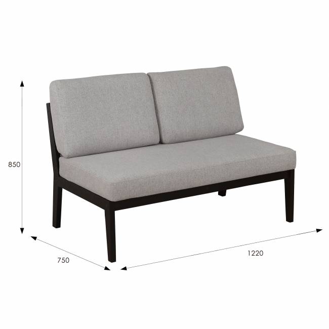 Диван-скамья Массив мягкая ткань серый, каркас венге