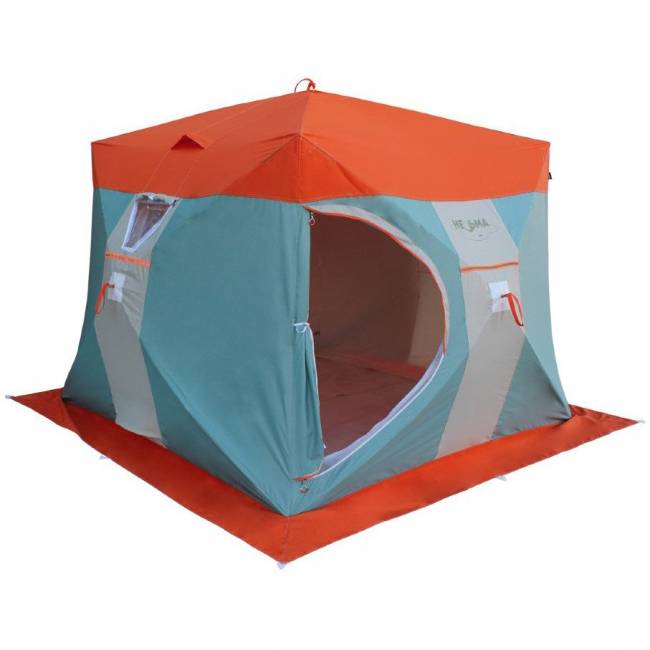 Палатка для зимней рыбалки Митек Нельма Куб-3 Люкс Профи (двухслойная, серебрянка)