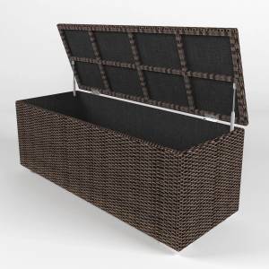 Сундук для подушек "Малага" малый, из искусственного ротанга, коричневый, черный