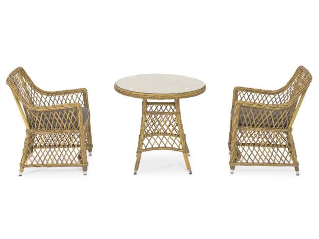 "Эспрессо - 80 L" обеденная группа плетеная, цвет соломенный "Эспрессо - 80 L" обеденная группа плетеная, цвет соломенный