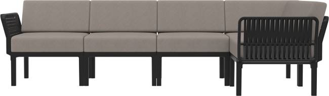 Комплект пластиковой мебели Portofino Lounge Corner черный, светло-коричневый